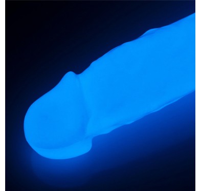 Dildo led giętkie duży penis podświetlany 21,5 cm